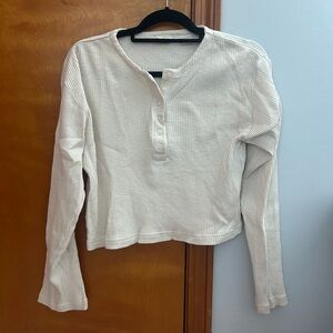 Levi's Off-White Long Sleeve Henley Top